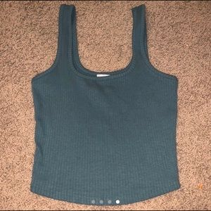 green ribbed tank top
